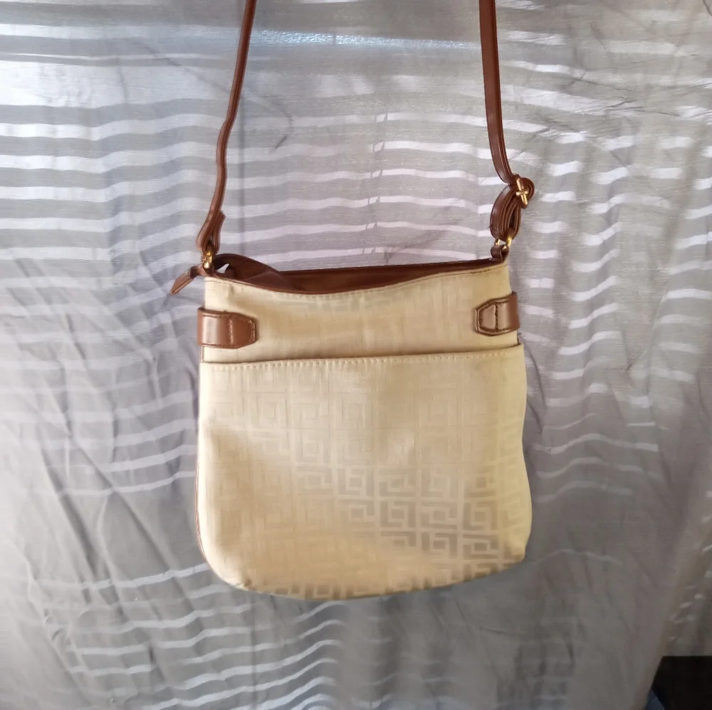 Florelli Lila Brown and Cream Crossbody Bag